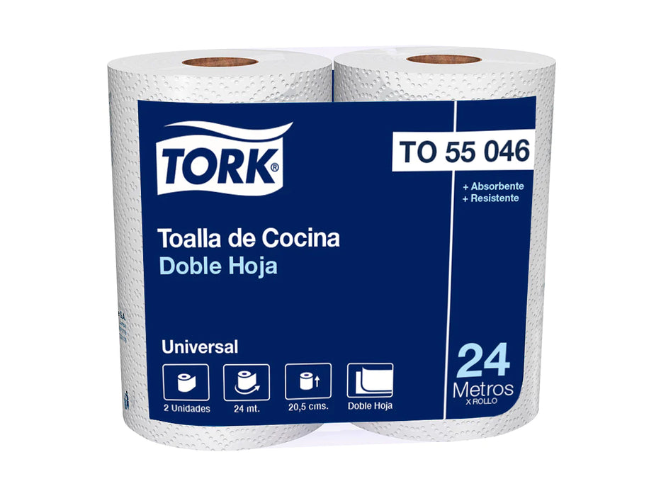 Toalla de Cocina - 8 Paquetes de 2 Rollos de 24 Metros por Manga marca Tork